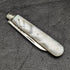 1896 British Antique White Pearl Shell Handle Pure Silver Blade Folding Pen Knife